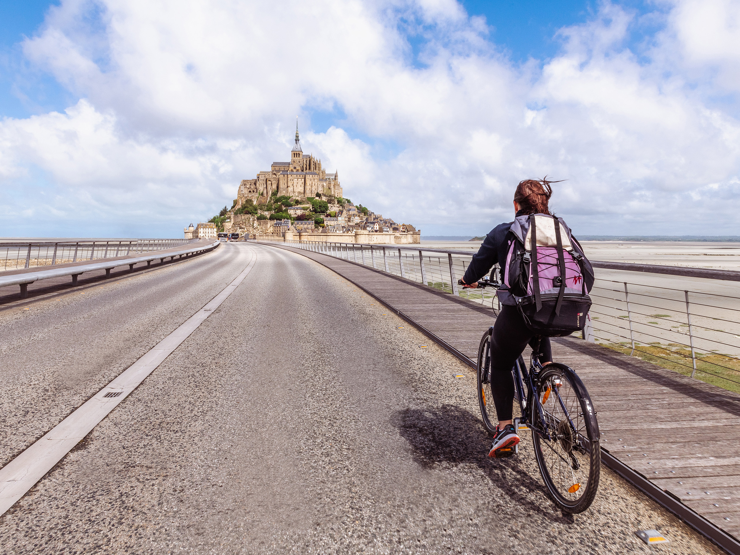 vélo paysage mer reportage photo Cravate et Sandalettes Mont saint Michel